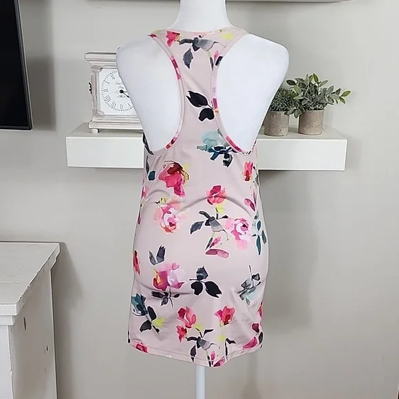 Athleta Pink Floral Print Racerback Tank Top - Picture 5 of 8